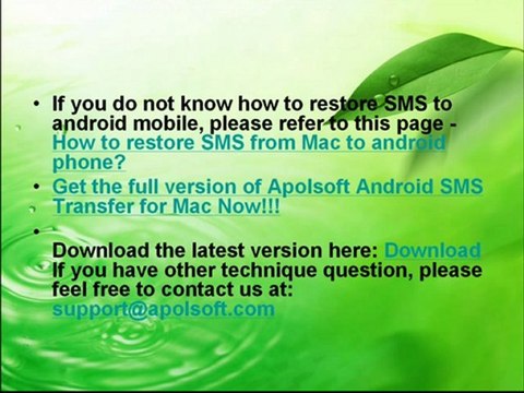 How to Transfer SMS from Android Phones to mac for Free