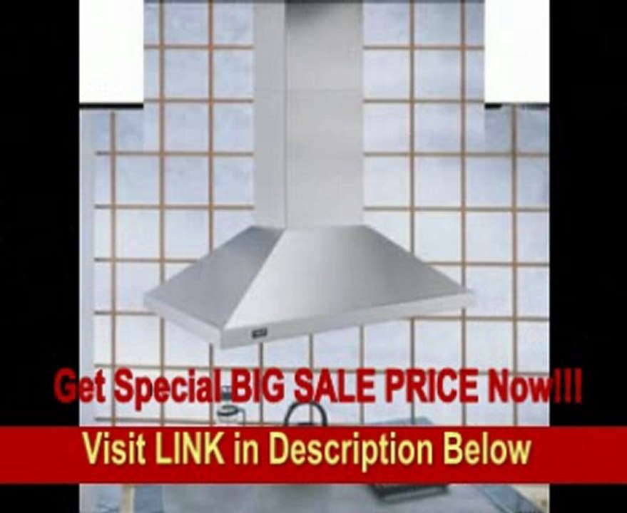 51 Island Chimney Hood with 1 000 CFM Internal Blower Multi-Speed Slide Control Four Halogen Lamps and Dishwasher Safe Mesh Filters: Polished FOR SALE
