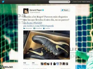 Federer le regala unas zapatillas a Piqué