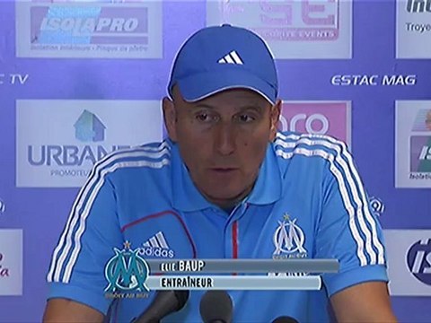 Conférence de presse ESTAC Troyes - Olympique de Marseille : Jean-Marc FURLAN (ESTAC) - Elie BAUP (OM) - saison 2012/2013