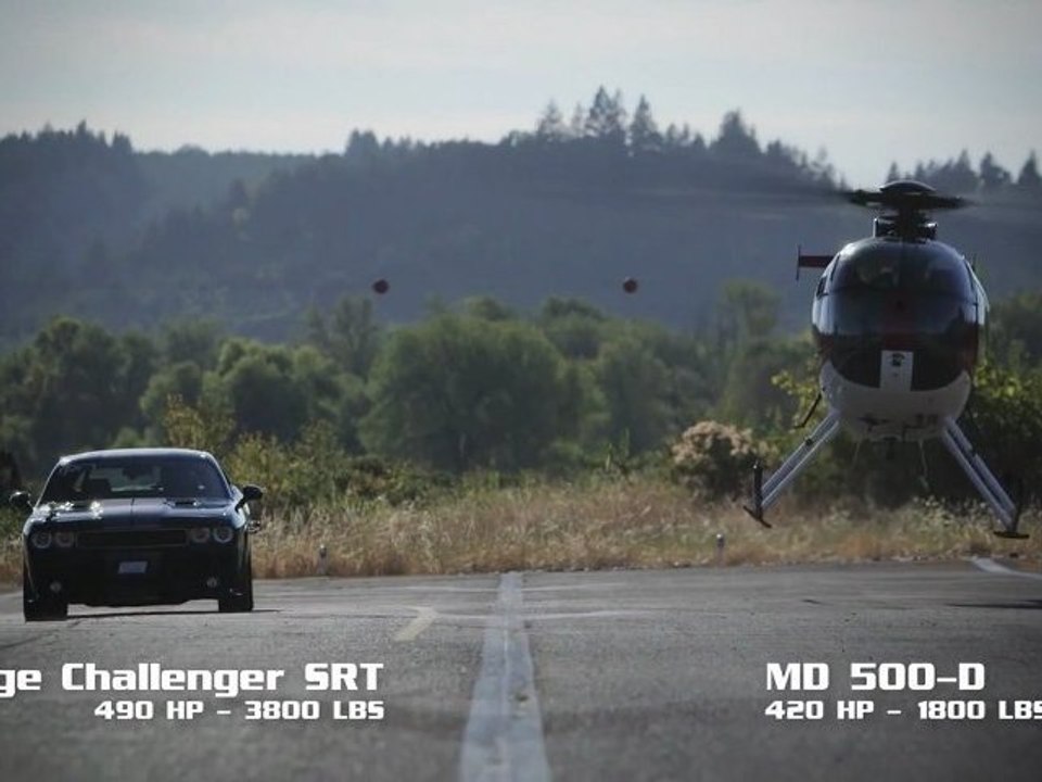 Helicoptère vs Muscle Car