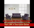 BEST BUY 844 Barrister Sofa Set in Gray Velvet/Black Piping - Armen Living - 844-SSET-1