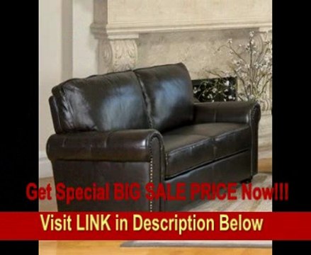 BEST PRICE Bliss Leather Loveseat in Rich Dark Brork Brown