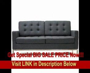 SPECIAL DISCOUNT Modern Florence Style Loveseat Genuine Dark Gray Wool Top Quality Guaranteed