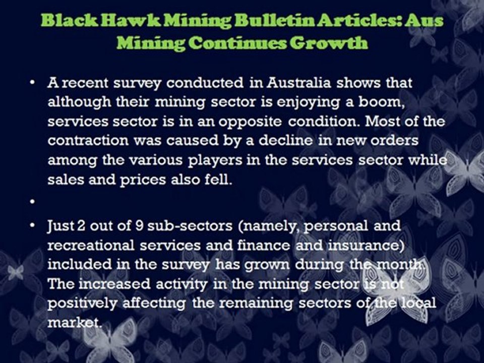 Black Hawk Mining Articles