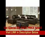 3pc Sectional Sofa with Reversible Chaise and Ottoman in Espresso Leather Match REVIEW