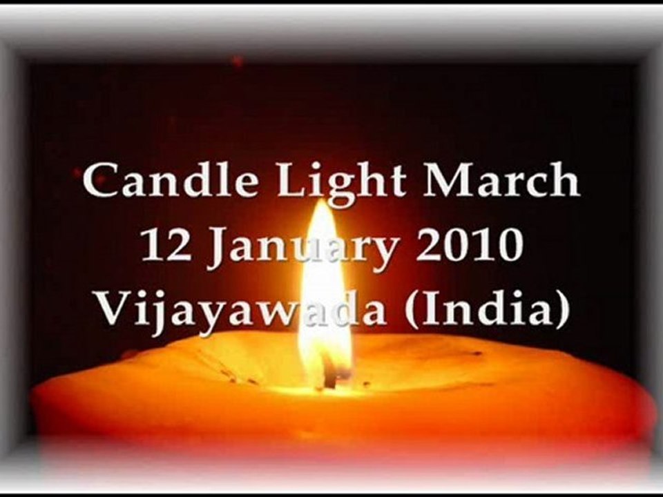 N N Murthy speaks at Candle Light March at Vijayawada