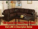 BEST BUY 2pcs Sectional Sofa Set with Reversible Loveseat Wedge in Chocolate Color