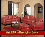 BEST BUY Coaster Samuel Modern Tufted Sofa in Red Bonded Leather