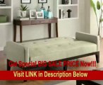 BEST PRICE Sofa Bed with Button Tufted in Creme Leatherette