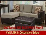 BEST BUY Bobkona Manhanttan Reversible Microfiber 3-Piece Sectional Sofa with Faux Leather Ottoman in Pebble Color