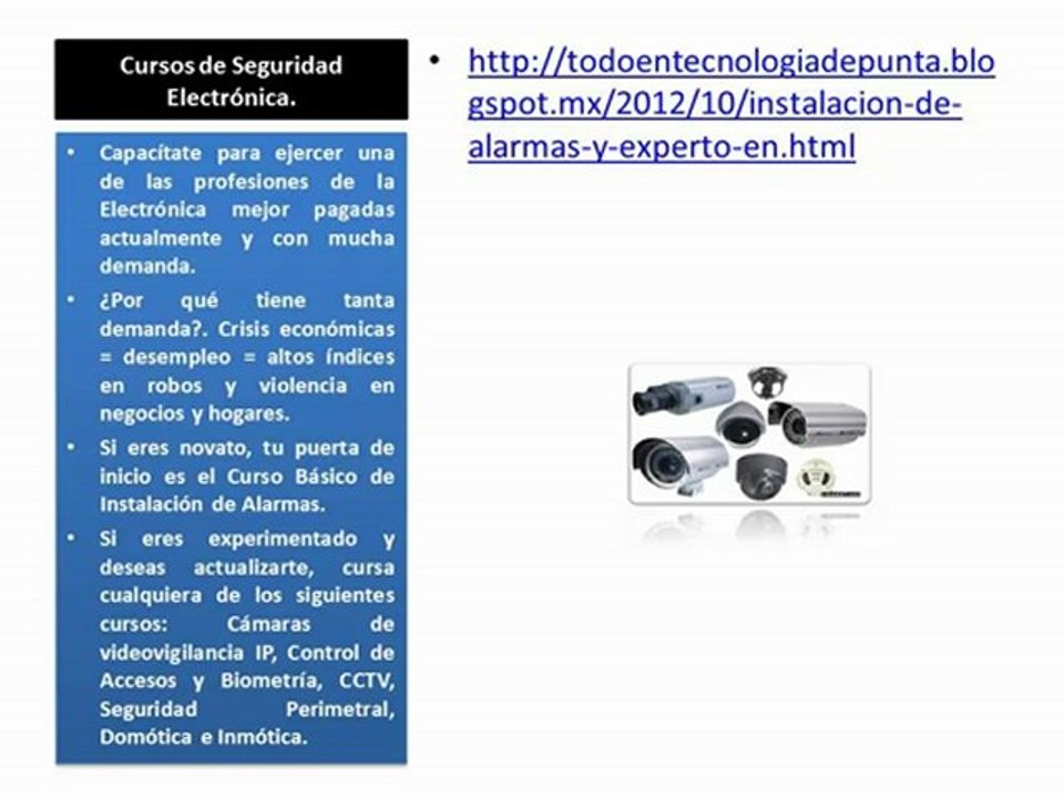 Cursos de Seguridad Electrónica