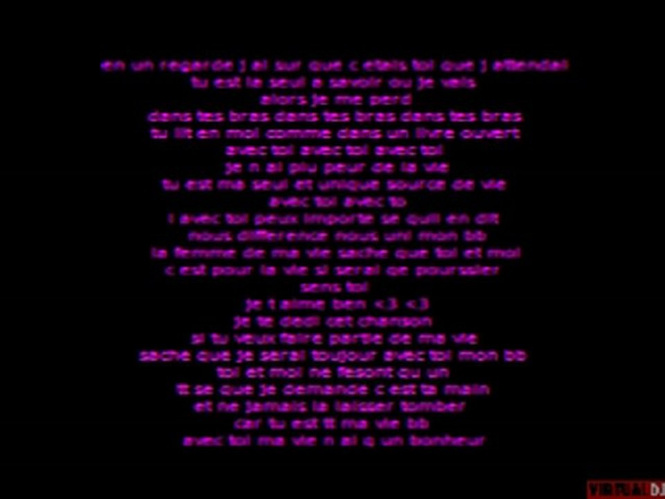 pour toi mon coeur d amour tu est tt ma vie