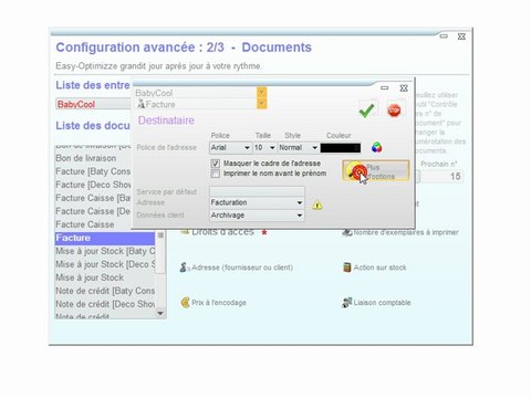 Documents - Optimizze: Adresse - Easy comportement - ERP - v16