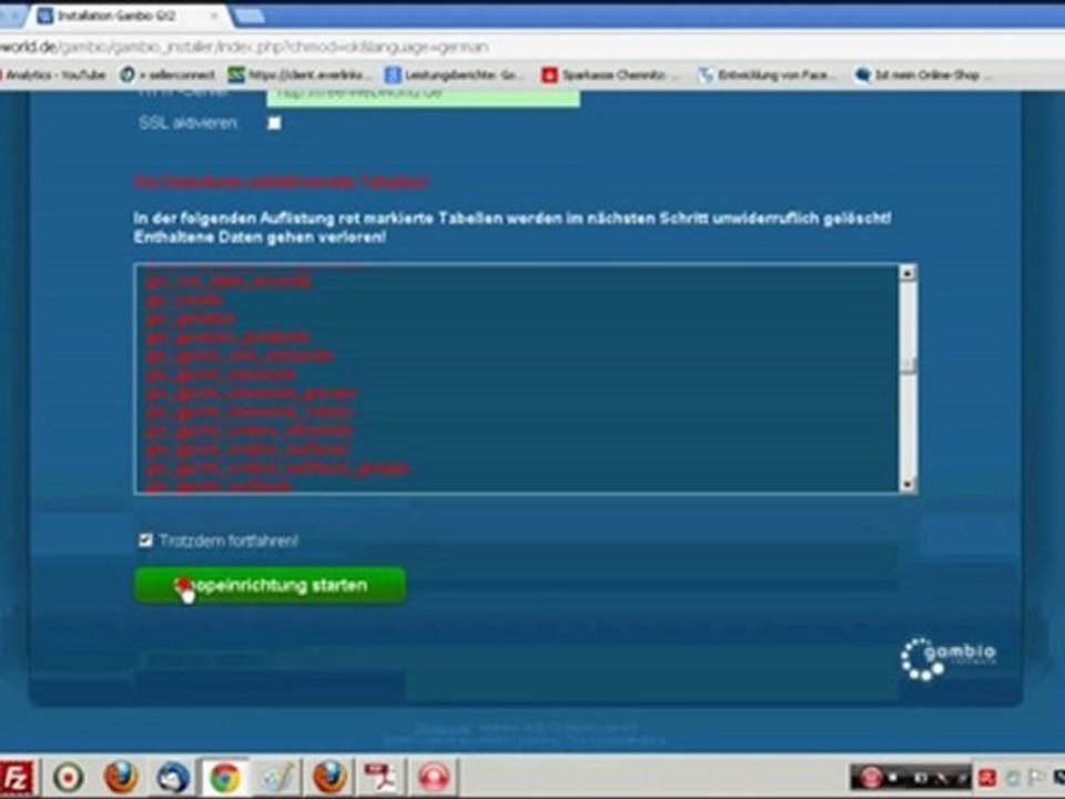 Gambio auf Server installieren