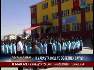 K.MARAŞ’TA OKUL VE ÖĞRETMEN SAYISI