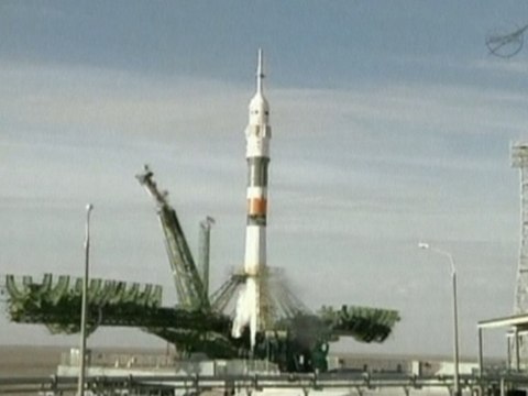 Soyuz spacecraft launches from Kazakhstan