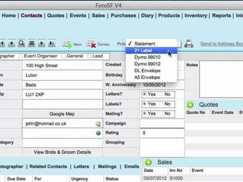 Photography Management Software | Envelopes