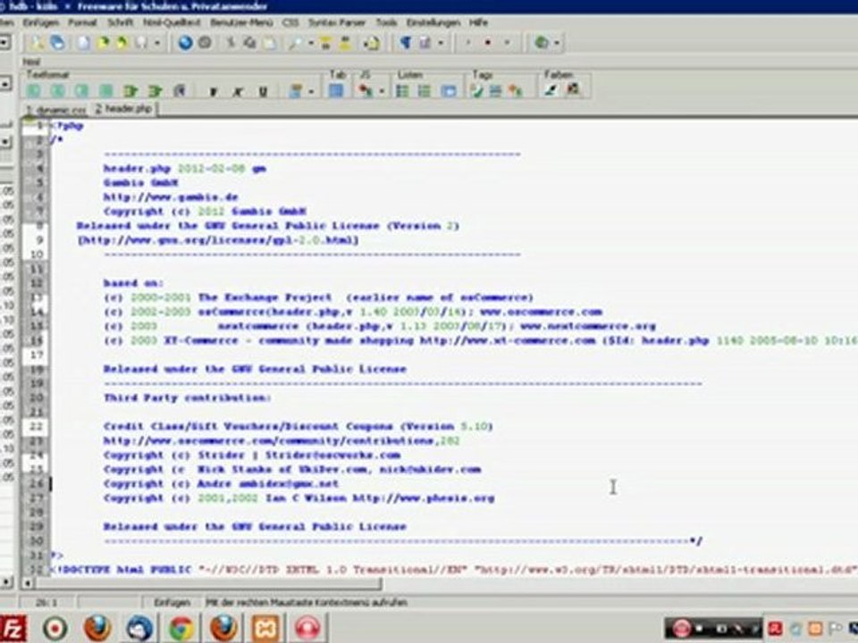 Statische CSS fur Gambio erstellen