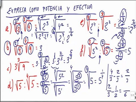 Matemáticas 4º ESO Expresa como potencia y opera