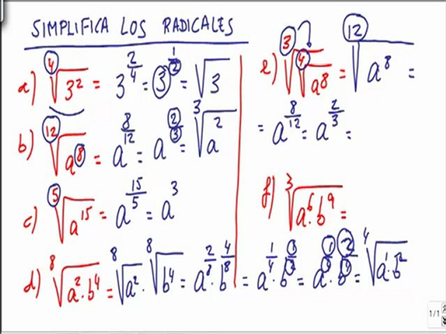 Matemáticas 4º ESO Simplificar los radicales - Vídeo Dailymotion