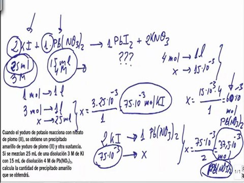 Quimica 1º bachillerato reacciones quimicas ejercicio 8