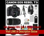 Canon EOS Rebel T3i Digital SLR Camera Body & EF-S 18-55mm IS II Lens with 75-300mm Lens   16GB Card   .45x Wide Angle & 2x Telephoto Lenses   Tripod   Case   Battery   Remote   (2) Filters   Accessory Kit