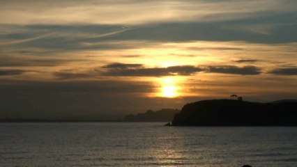 Amanecer en la playa de Candás, Asturias