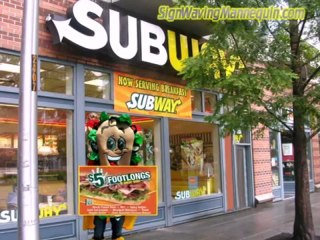 Subway restaurant subman dude SignWavingMannequin.com sign waver