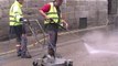 Démonstration de nettoyage et de protection des pavés de la rue Aimé Ramond à Carcassonne :