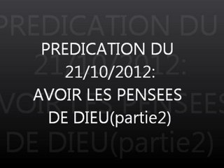 Prédication : avoir les pensées de Dieu
