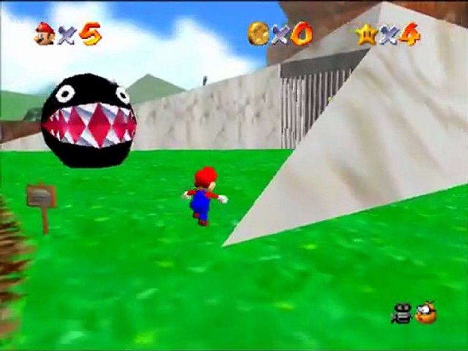 Super Mario 64 Walkthrough FR - Niveau 1-6 Derrière la cage de Chomp