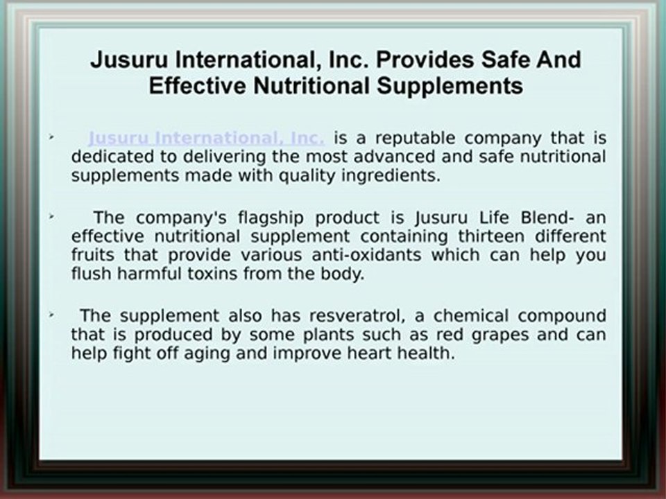 Jusuru Life Blend – A Highly Effective Nutritional Supplement From Jusuru International