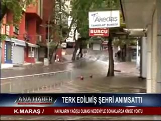 K.MARAŞ HAVALARIN YAĞIŞLI OLMASI NEDENİYLE SOKAKLARDA KİMSE YOKTU