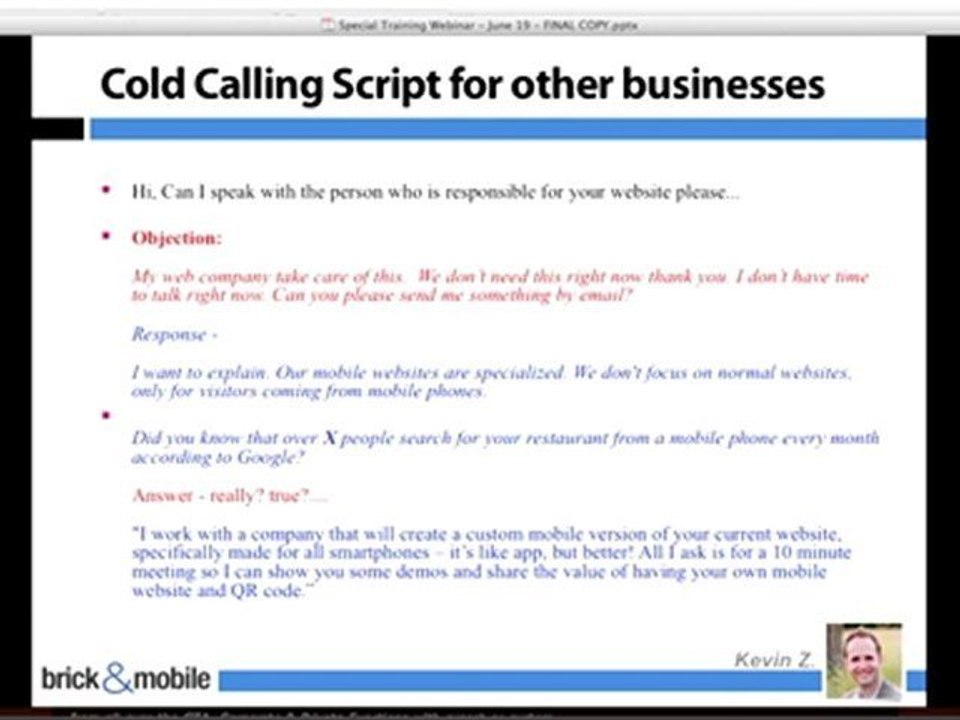 BrickandMobile Special Training Webinar - Part 6