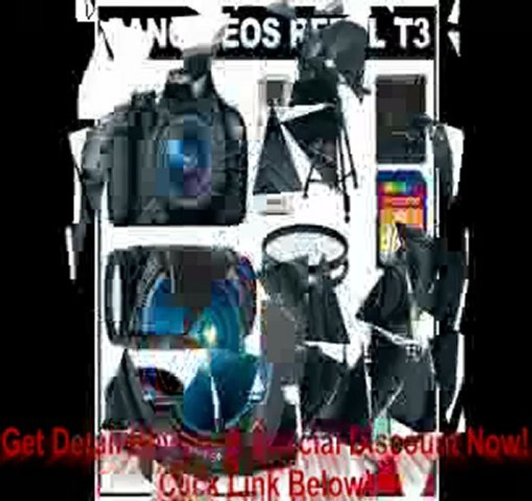 Canon EOS Rebel T3 Digital SLR Camera Body & EF-S 18-55mm IS II Lens with 75-300mm III Lens + 16GB Card + .45x Wide Angle & 2x Telephoto Lenses + Battery + (2) Filters + Tripod + Accessory Kit