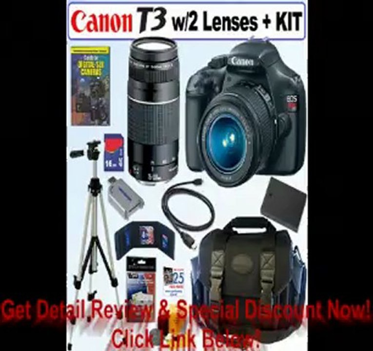Canon EOS Rebel T3 SLR Digital Camera w/ 18-55mm & 75-300mm Ultimate Rebel Experience