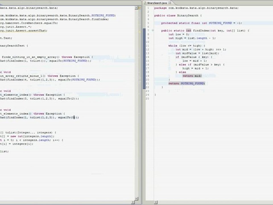 Binary Search Kata