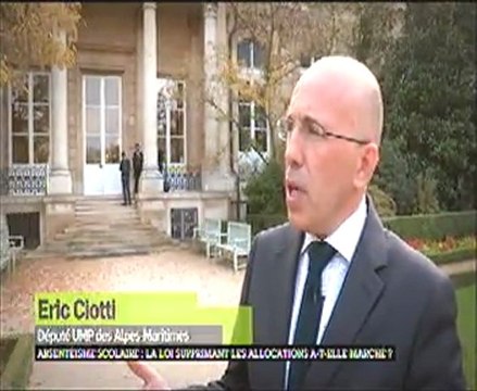 Absentéisme scolaire > Interview d'Eric Ciotti sur Canal +