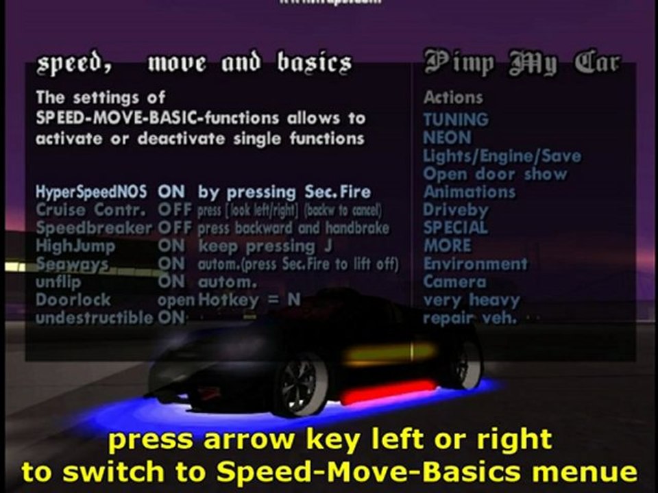 GTA San Andreas - Driftsmoke and Hyperspeed NOS Nitro - GTA Cléo Mods