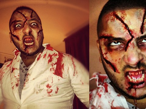 Maquillage Effets Spéciaux : Cicatrices sur Kamel, Comédien Hollywood Girls 2