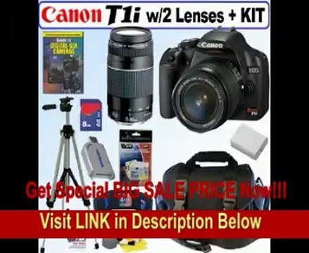 Canon EOS Rebel T1i 15.1 MP CMOS Digital SLR Camera with EF-S 18-55mm f/3.5-5.6 IS Lens & EF 75-300mm f/4-5.6 III Telephoto Zoom Lens + 8GB Deluxe Accessory Kit