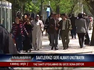 SAATLERİNİZİ GERİ ALMAYI UNUTMAYIN
