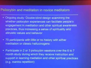 Griffiths: Psilocybin Mimics Effects of Meditation