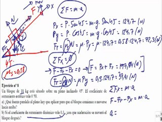 Fuerzas Ley de Newton 1º Bachillerato ejercicio 8