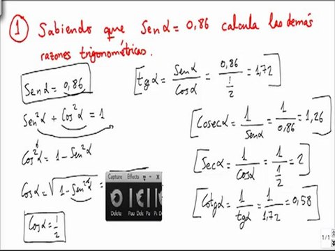 Ejercicios y problemas resueltos de razones trigonométricas problema 1
