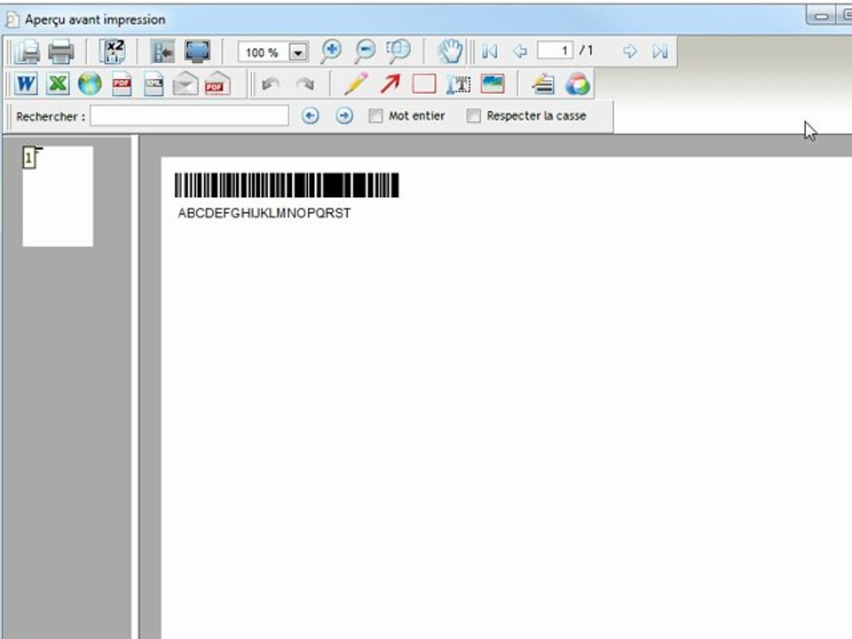 Imprimantes - Optimizze: Test des code-barres - ERP - v16