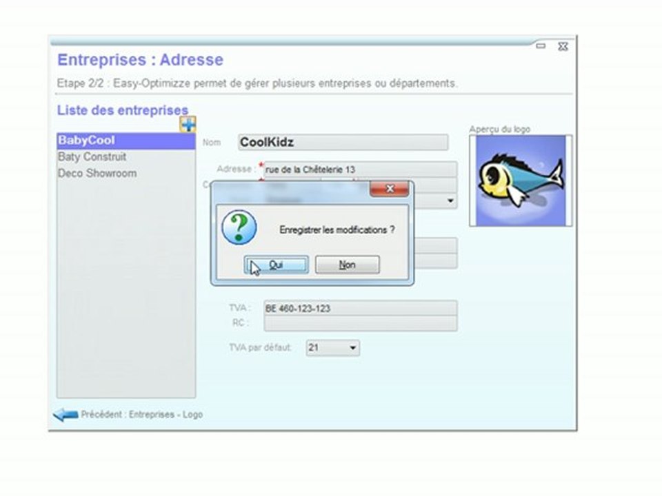 Entreprise - Optimizze: Création d'une entreprise - ERP - v16