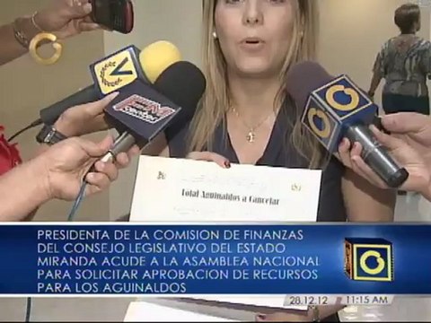 Exigen aprobación de recursos para pago de aguinaldos de trabajadores de la Gobernación de Miranda