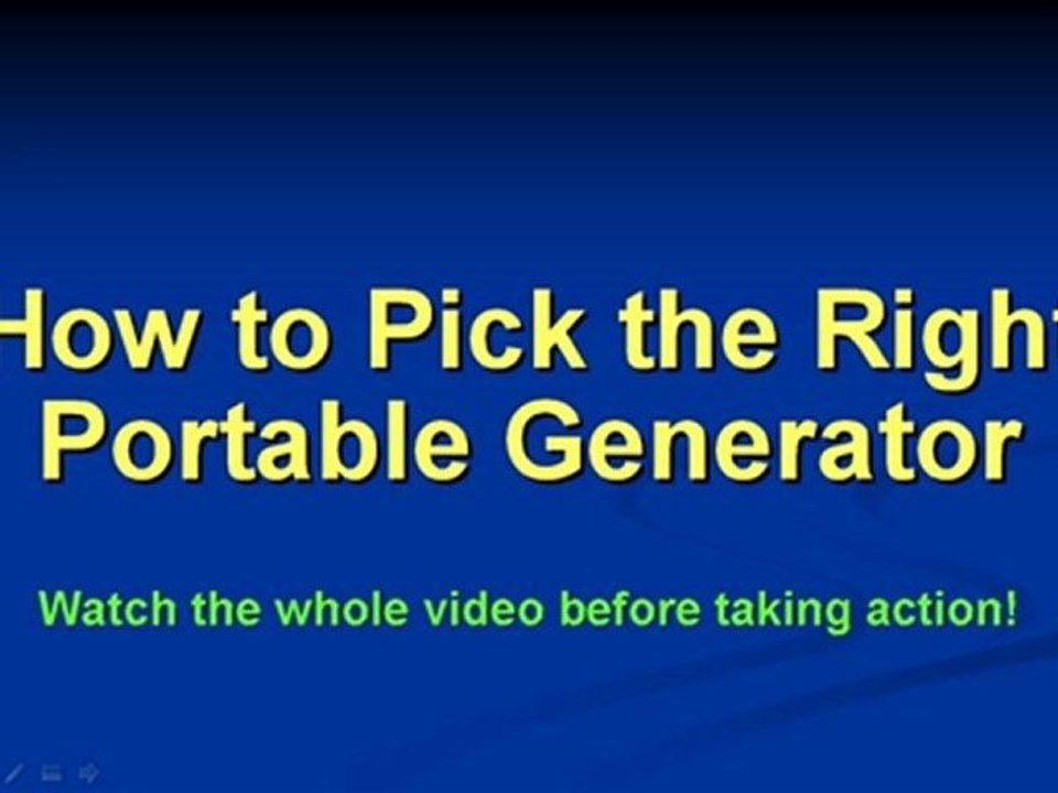 Portable Generator Reviews - How To Pick The Right One